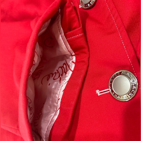 Bob Mackie Wearable Art Red Lightweight Jacket Medium Printed Lining - Picture 11 of 14